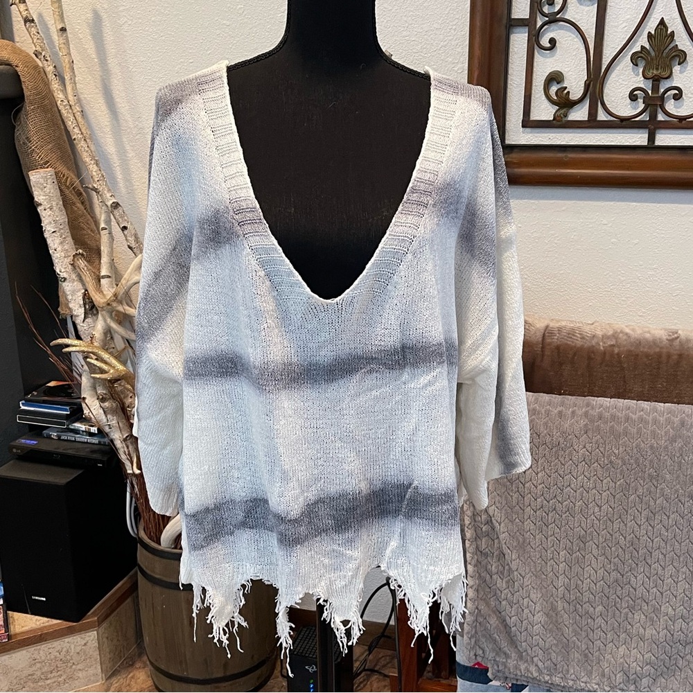 POL oversized tie back knit crop
